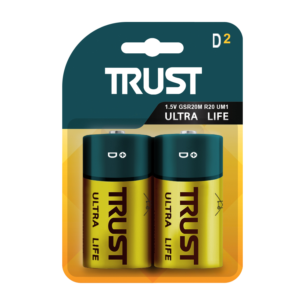 ULTRA LIFE D Size 1.5V–Pack of 2